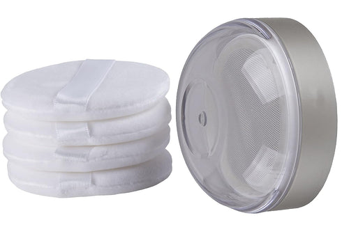 Powder Puff Reusable Empty Makeup Container with Elasticated Net Sifter for Setting Powder and Daily Use