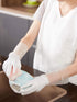 LANON 3 Pairs Skin-Friendly Cleaning Gloves, Unlined Dishwashing Kitchen Gloves, Reusable, Non-Slip, Brilliant White