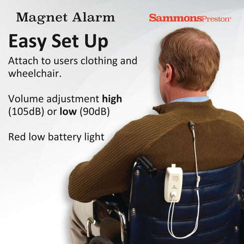 Sammons Preston Magnet Alarm - Fall Management System for Elderly Residents in Bed or Wheelchairs