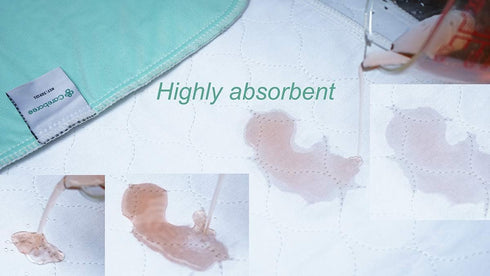 Pack 2 34"X60" 21" Careboree of Cotton Top-Layer Reusable Tuckable Underpads Incontinence Bed Pads Queen Washable Wings