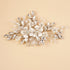 Silver Flower Rhinestones Beads Hair Comb | Wedding Bridal Hair Piece | Hair Styling Jewelry for Women Girls | Prom