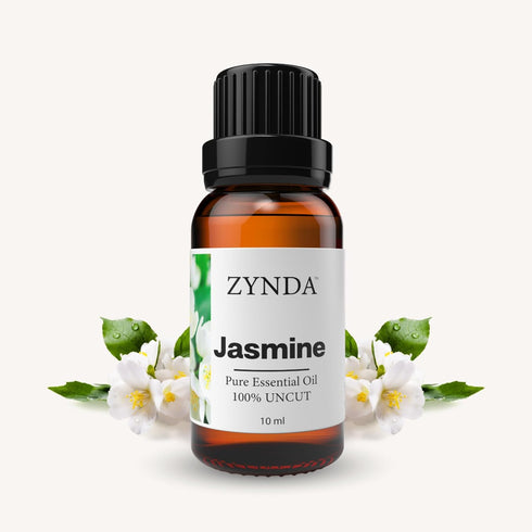 Zynda 100% 10ml Jasmine Essential Oil Pure and Natural Organic Jasmine Oil Extract for Skin Care, Hair Treatment
