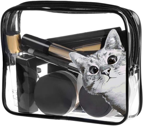Toiletry Bags Makeup Bags & Cases, Waterproof Plastic Bag Clear PVC Travel Bag, Brushes Organizer for Men and Women,