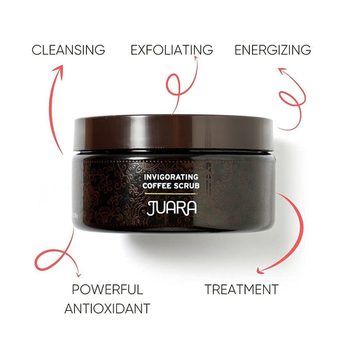 JUARA Invigorating Coffee Scrub - Hydrating Polish, Chocolate Espresso Scent, 8 oz, Cruelty Free