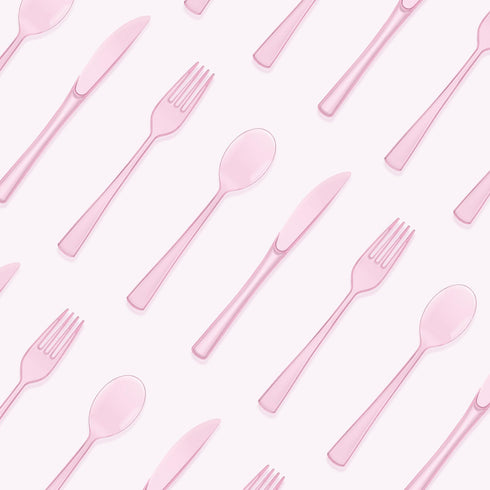 150 Pack Plastic Silverware, Disposable Heavy Duty Utensil Set, 50 Forks, 50 Knives, 50 Spoons for Parties and Events