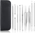 UUBAAR 9 PCS Pimple Popper Tool Kit, Blackhead Remover Tools with Tweezers for Facial Extraction