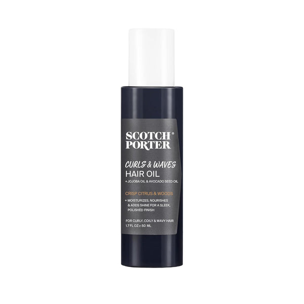 Scotch Porter Curls & Waves Hair Oil for Men, Seals Moisture, Detangles & Prevents Frizz, Vegan, 1.7oz