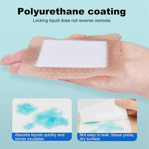 ZMZPA 3x3 (30) Silicone Foam Dressing Gentle Border, Waterproof Silicone Bandages for Wounds Care, Bed Sore Patches