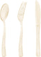 Goodluck 150 Gold Glitter Plastic Silverware, Disposable Glitter Utensil Set of 50 Forks, 50 Spoons, 50 Knives for