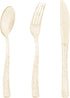 Goodluck 150 Gold Glitter Plastic Silverware, Disposable Glitter Utensil Set of 50 Forks, 50 Spoons, 50 Knives for