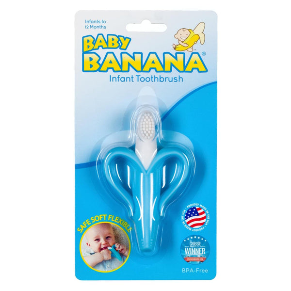 Baby Banana - Blue Banana Toothbrush, Training Teether Tooth Brush for Infant and Toddler