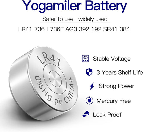 40-Pack LR41 AG3 392 192 SR41 384 736 L736F 1.5V Button Cell Batteries