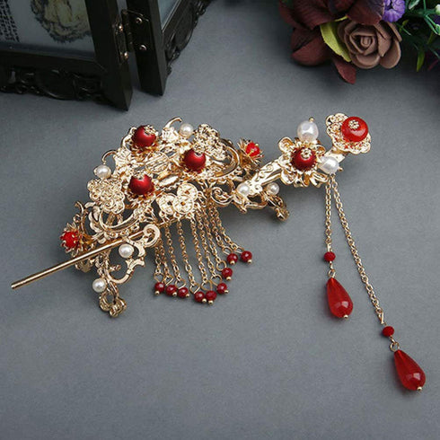 Minkissy Hair Sticks For Women Hair Chinese Hair Accessories Vintage Tassel Hair Pin Hair Chopsticks Hair Styling For Women Chinese Hanfu Hair Clip Bobby Pins