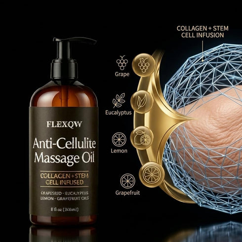 Lymphatic Drainage Massage Oil with Frankincense Essential Oil, Natural Anti Cellulite Body Oil for Massage Therapy