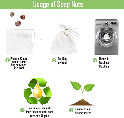 Cure wid Pure Organic Soap Nuts, 8oz/225g, Approx 90 Loads, Eco-friendly, Non-toxic
