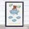The Card Zoo New Baby Birth Details Christening Nursery Bear Cloud Balloons Gift Print