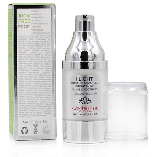 Sweetsation Therapy/YUNASENCE ILIGHT Organic Eye Treatment, Illuminating & Line Smoothing, 0.5oz, Dark Circles