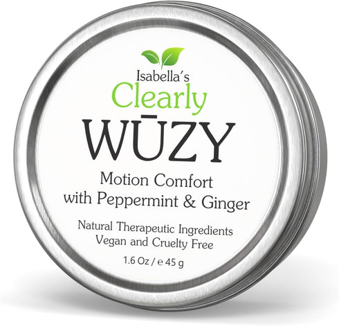 Clearly WUZY Aromatherapy Rub for Morning and Motion Sickness, Natural Remedy with Ginger, Peppermint, Lavender, Made
