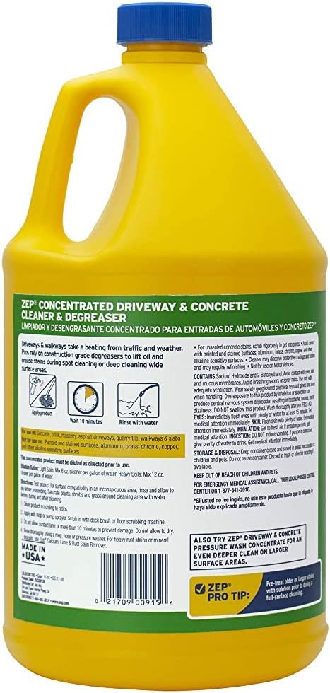 Zep Driveway and Concrete Cleaner and Degreaser Concentrate, 128 ounce ZUCON128