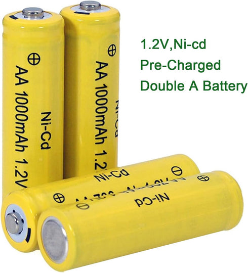 12 Counts 1.2V NI-CD AA 1000mAh Outdoor Solar Rechargeable Batteries for Landscape Lights
