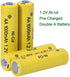 12 Counts 1.2V NI-CD AA 1000mAh Outdoor Solar Rechargeable Batteries for Landscape Lights