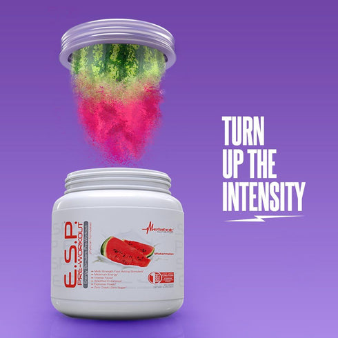 Metabolic Nutrition ESP Stimulating Pre Workout Supplement, Energy & Endurance, Watermelon 300 Grams (90 Servings)