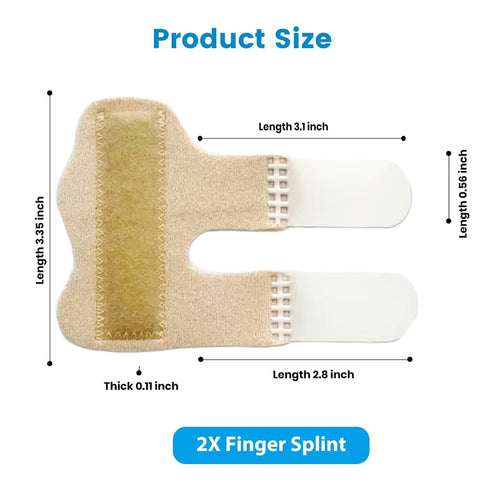 2PCS Finger Splints, Finger Brace for Trigger Finger, Arthritis, Pain Relief for Index, Middle, Ring Finger (Beige)