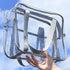SxoSyo Large Clear Makeup Bags, Transparent Travel Toiletry Bag for Women, Bathroom Organizer with Handle (Silver Grey)