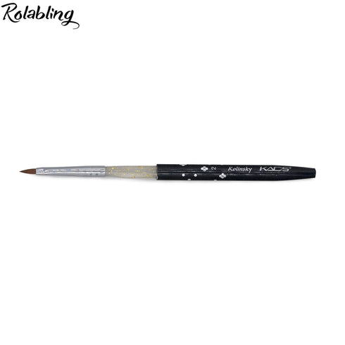 Size 2# Black 100% Kolinsky Sable Acrylic Nail Art Brushes UV Gel Nail Painting Pen Brushes (Size 2)