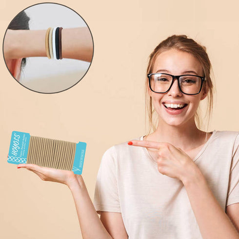 HOYOLS Light Blonde Ponytail Holders - No Metal Elastic Hair Ties, Braided Bands Scrunchies for Medium Hair, 50 Count,