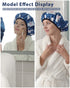 YIZIJIZI Terry Lined Shower Cap, Triple Layer Large Reusable Waterproof Cap for Long Thick Hair, Blue
