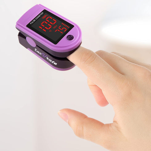 Zacurate Pro Series 500DL Fingertip Pulse Oximeter with Silicone Cover, Batteries, Lanyard