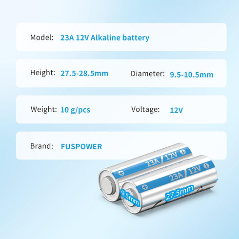 A23 Battery 23A 12 Volt Battery l1028f MN21/23 Alkaline Batteries for Ceiling fan Remote Garage Door Opener Doorbell 5pcs