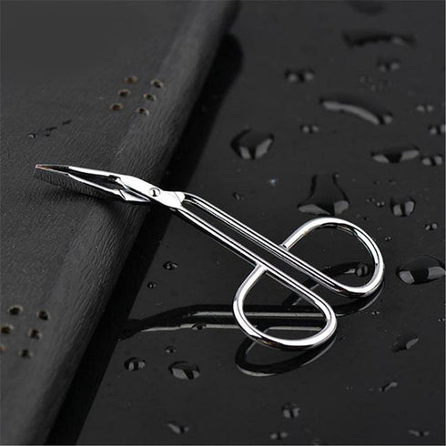 Silver Stainless Steel Eyebrow Scissors & Tweezers, Elbow Pliers Clip Scissors for Hair Removal and Grooming