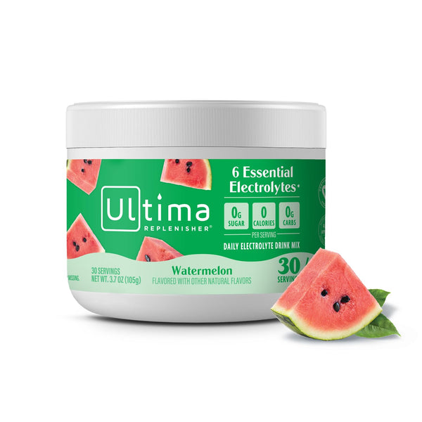 Ultima Replenisher Daily Electrolyte Powder Drink Mix – Sugar Free – Watermelon, 30 Servings, Hydration Powder with 6