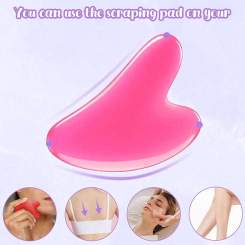 Ubamdom 20 Pcs Gua Sha Facial Tool Resin Gua Sha Massage Tool Heart Shaped Guasha Stone Guasha Board for Face Body Skin