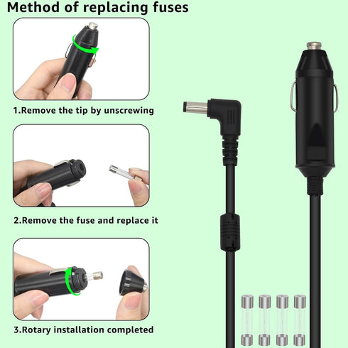 12V Car Charger for Inogen One G2 G3 G4 G5, Replacement Inogen BA-306 BA-301 Cigarette Lighter Power Cord