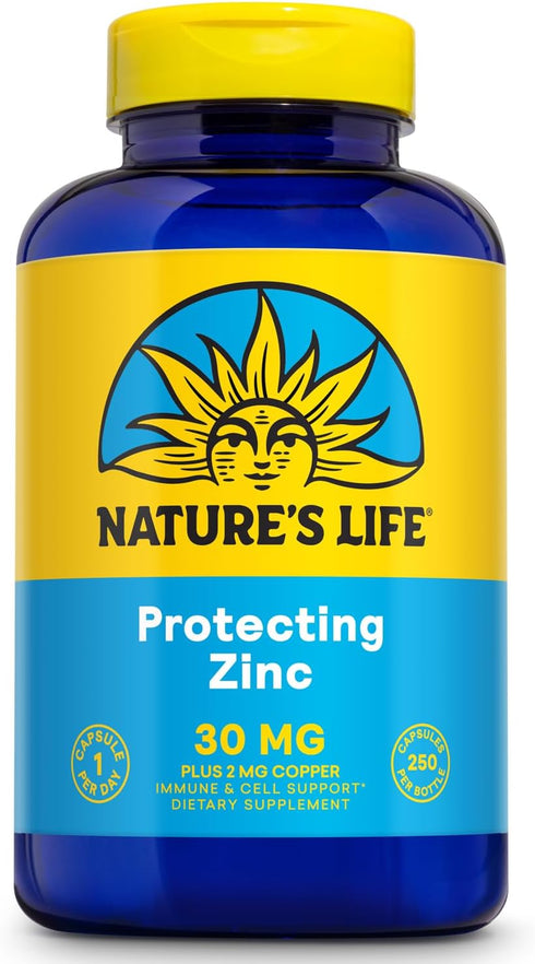 Zinc Picolinate 30mg Plus 2mg of Copper, Nature's Life, Chelated Zinc Supplement, 250 Servings