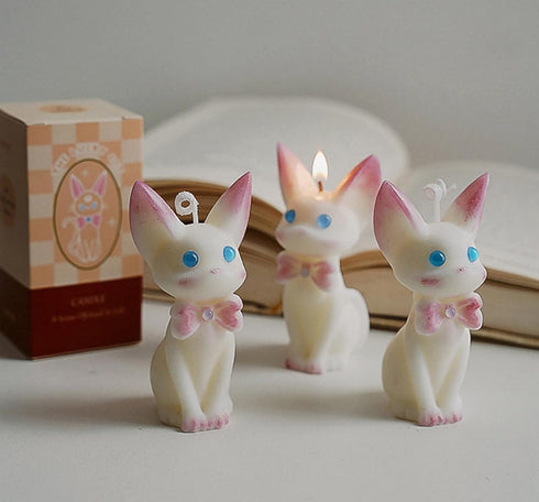 T-shin Candle,100G Cat Shaped Scented Cute Jiji Cat Animal Aroma Soy Wax Decorative Candle for Table Photo Prop