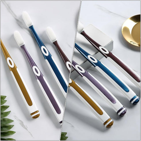 Beaupretty 4PCS Silicone Toothbrush - Manual Toothbrushes, Travel Toothbrush Replacement Heads, Ideal for Sensitive