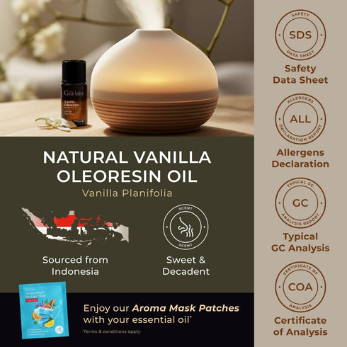 Gya Labs Vanilla Essential Oil for Skin - 0.34 Fl Oz, Long Lasting Perfume for Diffuser, Body & Candle Making