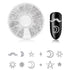 WOKOTO 6 Boxes Silver Hollow Nail Art Studs Set - 3D Flower Diamond Manicure Kit with Tweezers