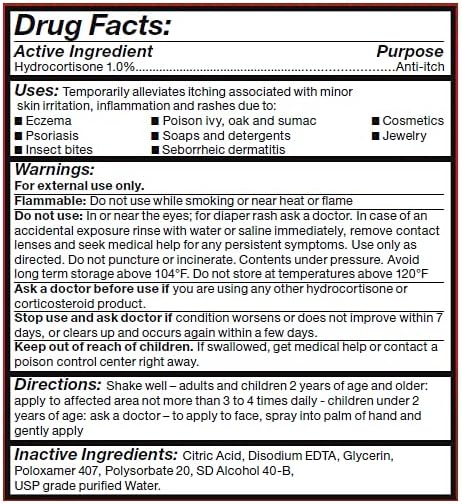 NeilMed Anti Itch Relief Spray - Hydrocortisone 1%, 3 Oz