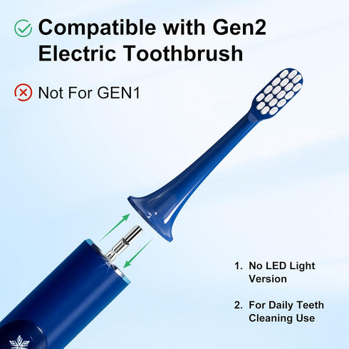 Mullburry Gen2 Cover,5 Pack Toothbrush Replacement Heads Compatible with Snow Electric Toothbrush,No LED Whitening