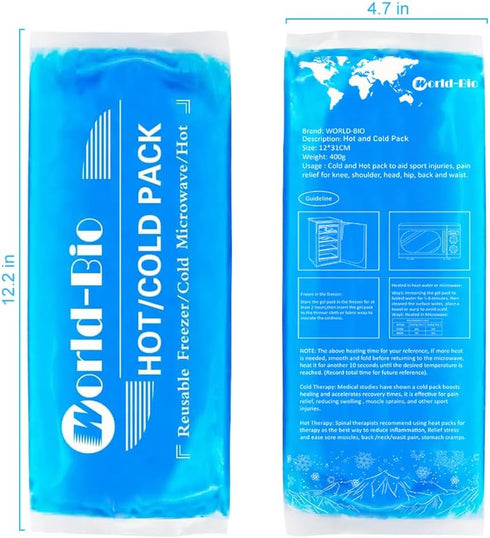 Soft Gel Ice Pack for Injuries, Reusable 2 Pack Flexible Hot Cold Pack for First Aid, Migraines, Surgery Recovery