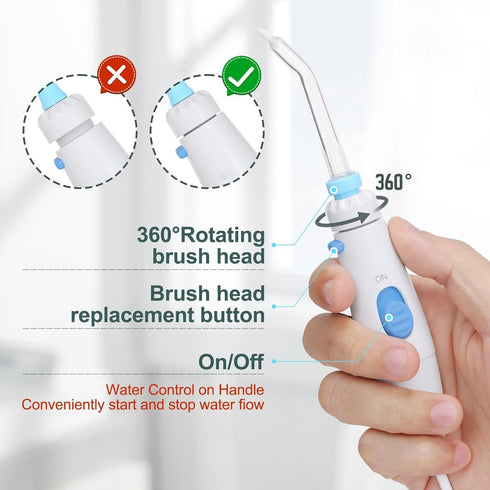 Water Flosser, Power Dental Water Flossers for Teeth & Braces Cleaning, 600ml for Family Use