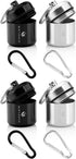 Portable Keychain Pill Holder Case for Round Glucose Tablets, Waterproof Key Chain Container Carrier - 4 Pack