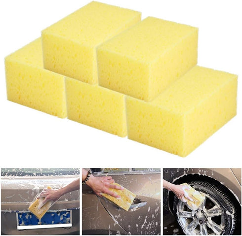 KIMISS Car Sponge Pad, Handheld Nonslip Shape Washing Cleaner Tool for Car Auto Motorcycle (5pcs)