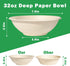 32oz Large Paper Bowls Disposable, 50 Pack Heavy Duty Bowls for Hot Soup, Biodegradable Compostable