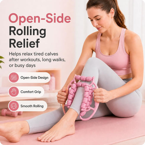 Qianlotushan 29 3D Upgraded Leg Roller Massager, Open-Side Muscle Roller with Textured Rollers, Ergonomic Rolling